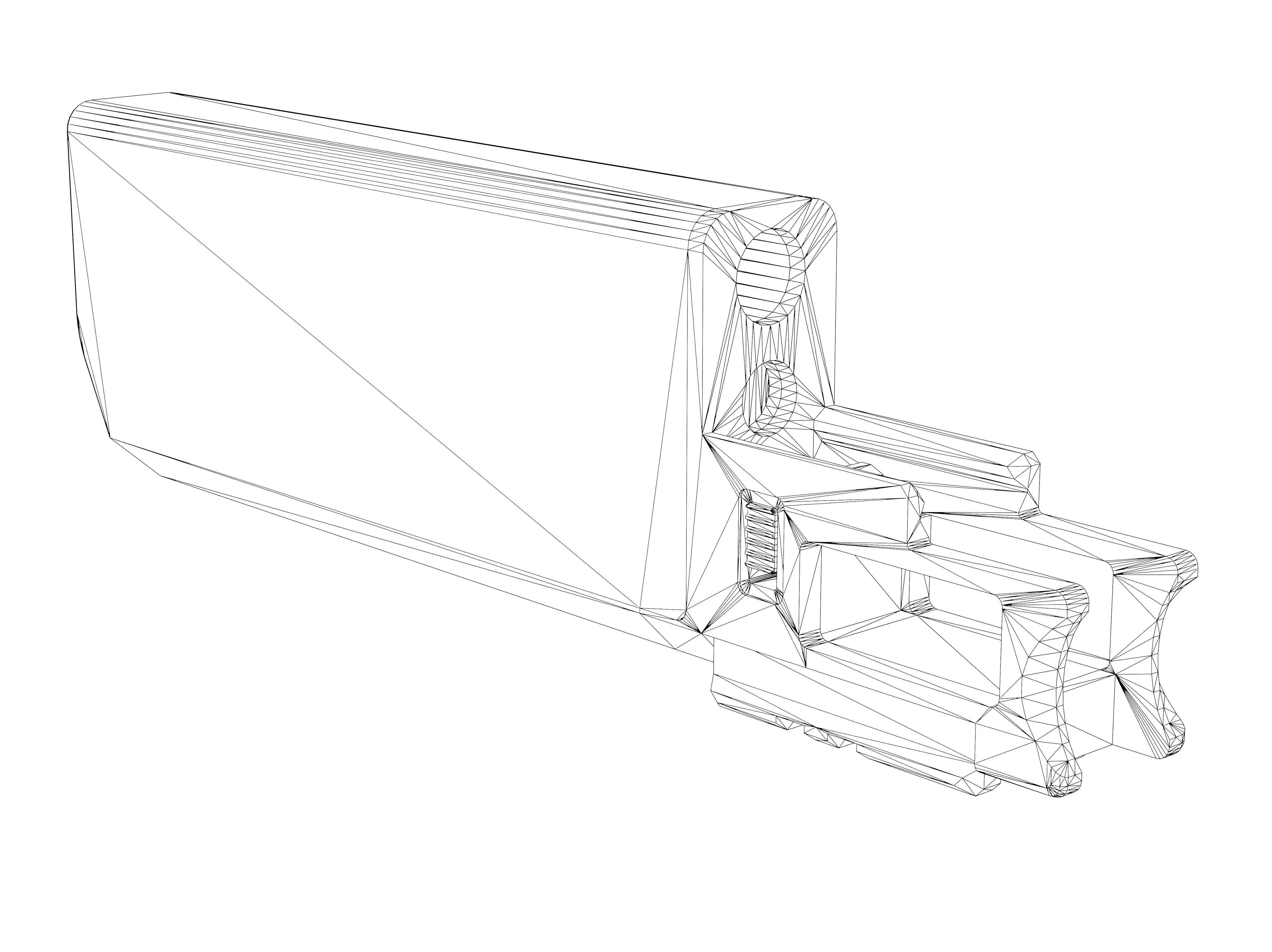 Fischer Development Suppressor FDE for Glock 19 Gen5 Low-poly 3D model_9