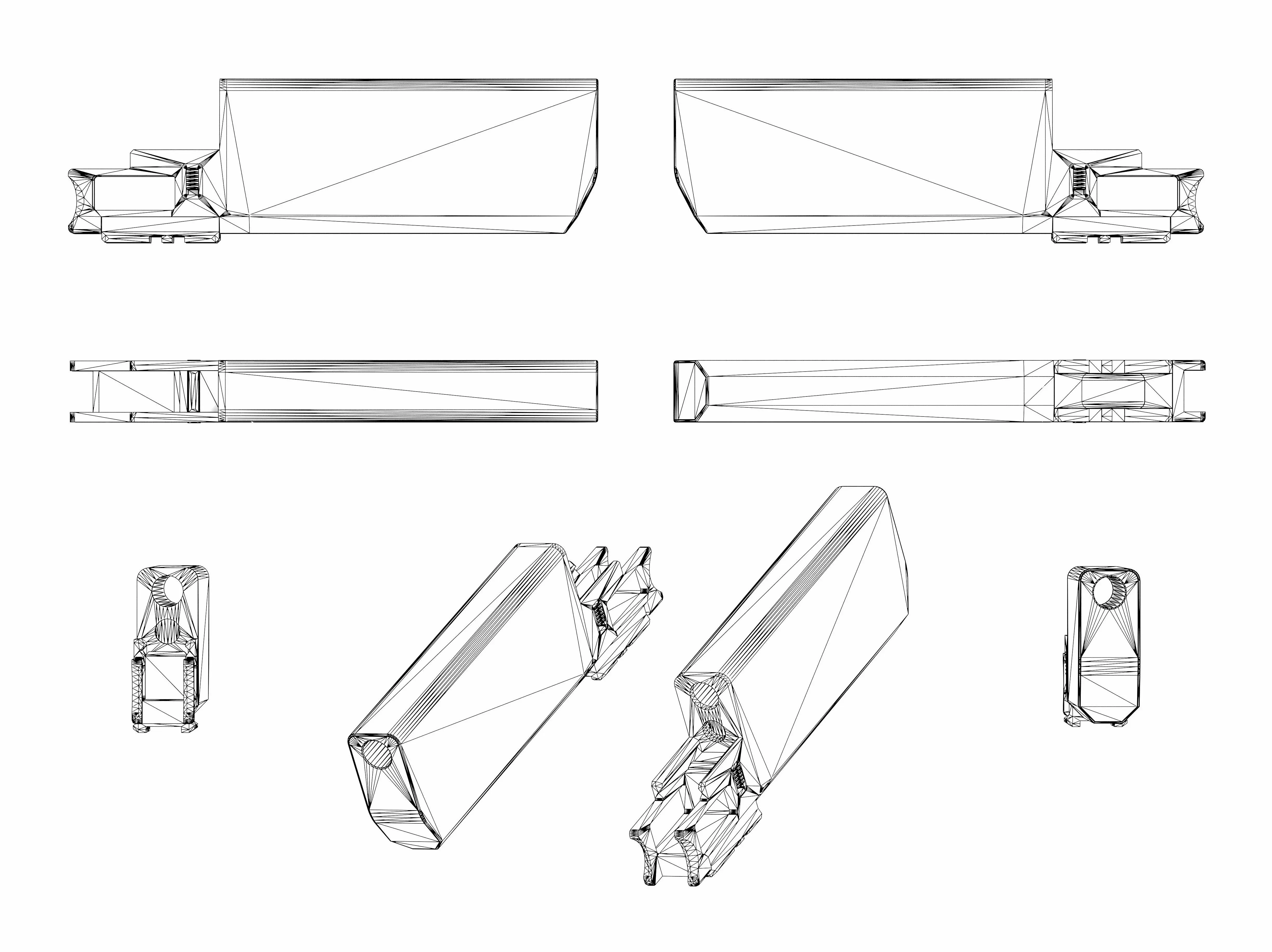 Fischer Development Suppressor FDE for Glock 19 Gen5 Low-poly 3D model_10