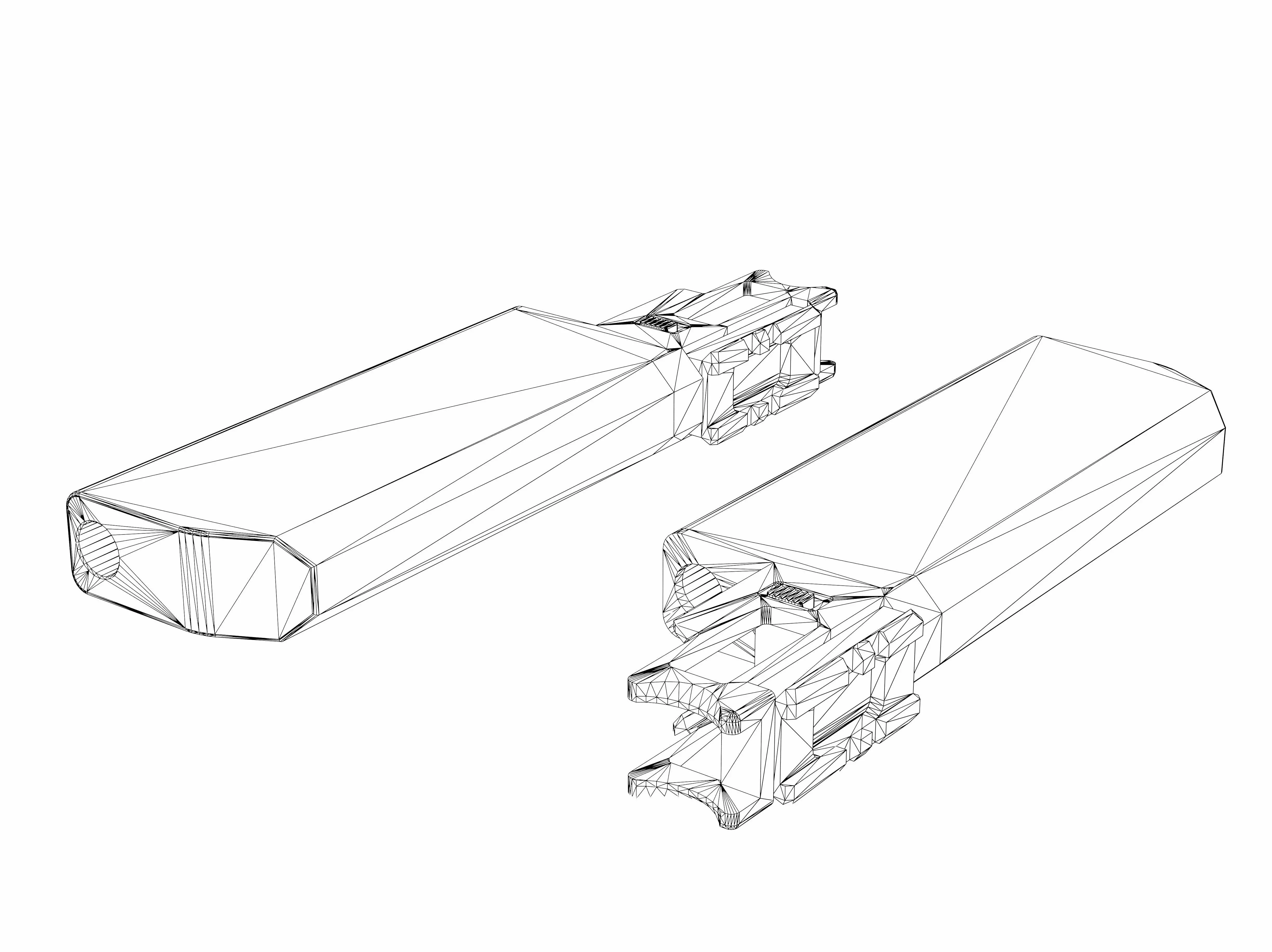 Fischer Development Suppressor FDE for Glock 19 Gen5 Low-poly 3D model_8