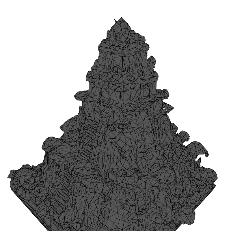 Low Poly Mayan Pyramid Diorama Low-poly 3D model_9