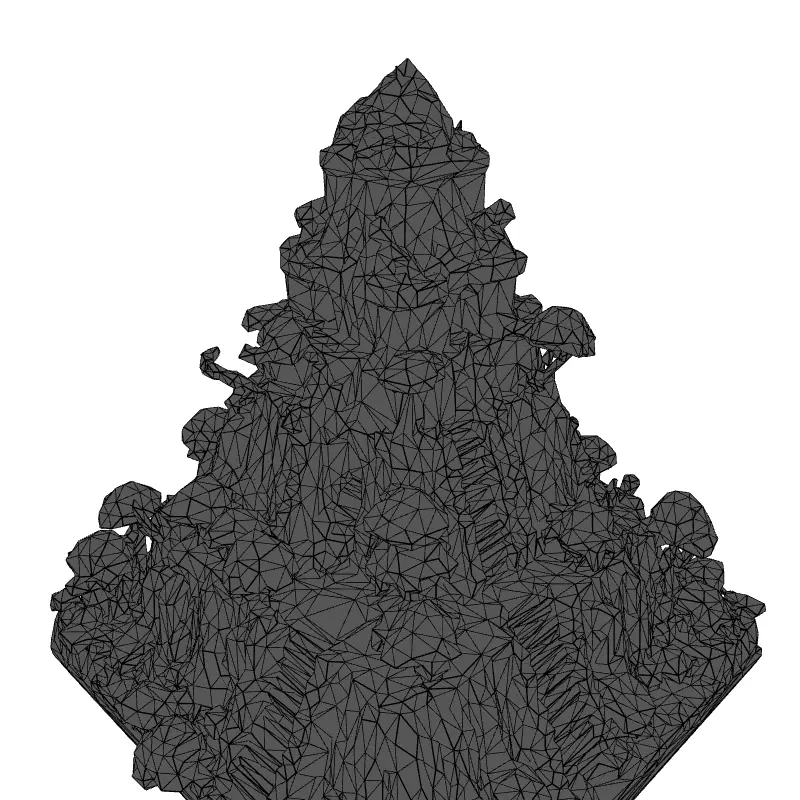 Low Poly Mayan Pyramid Diorama Low-poly 3D model_1