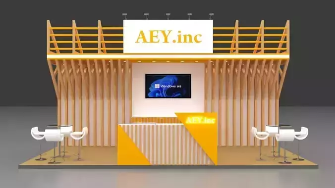 8 meter x 4 meter Exhibition stand  Display stand  3 side open