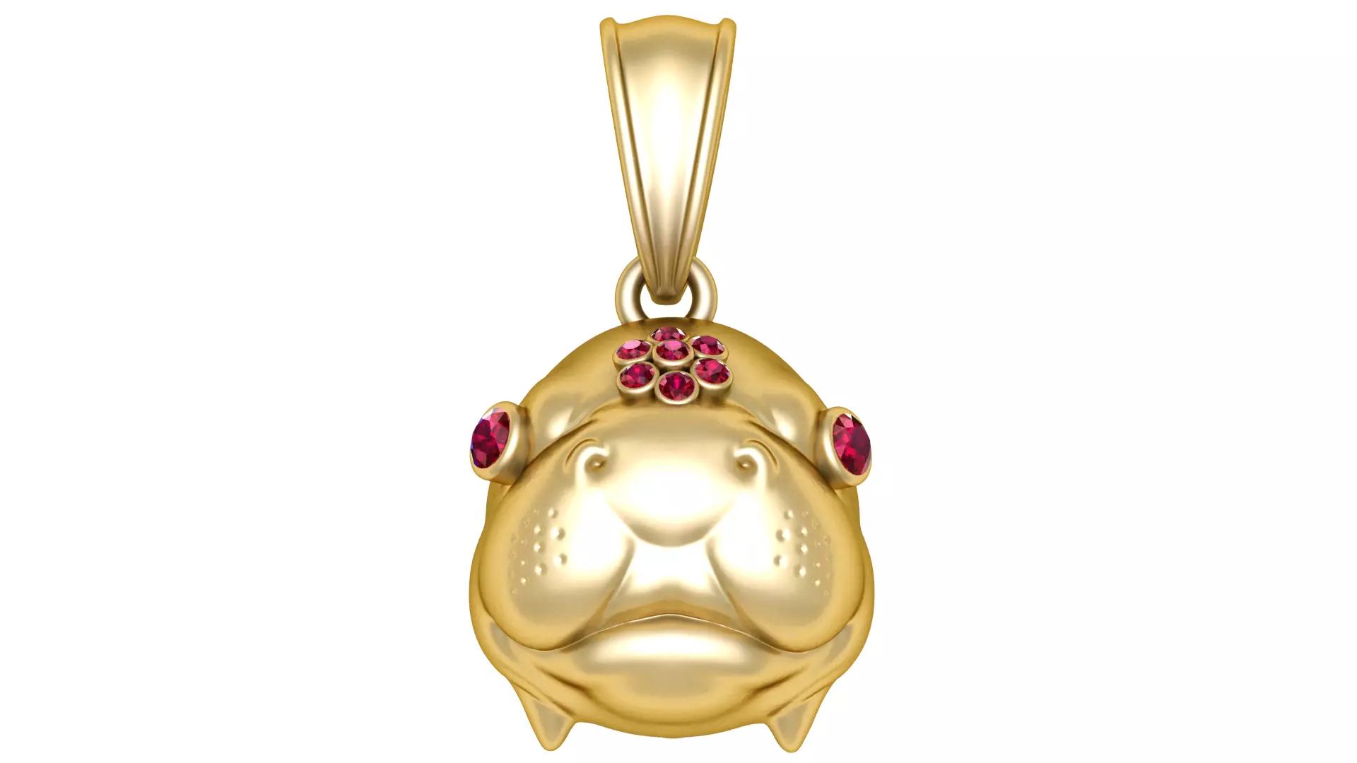 golden hippo pendant 3D print model_0