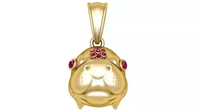 golden hippo pendant
