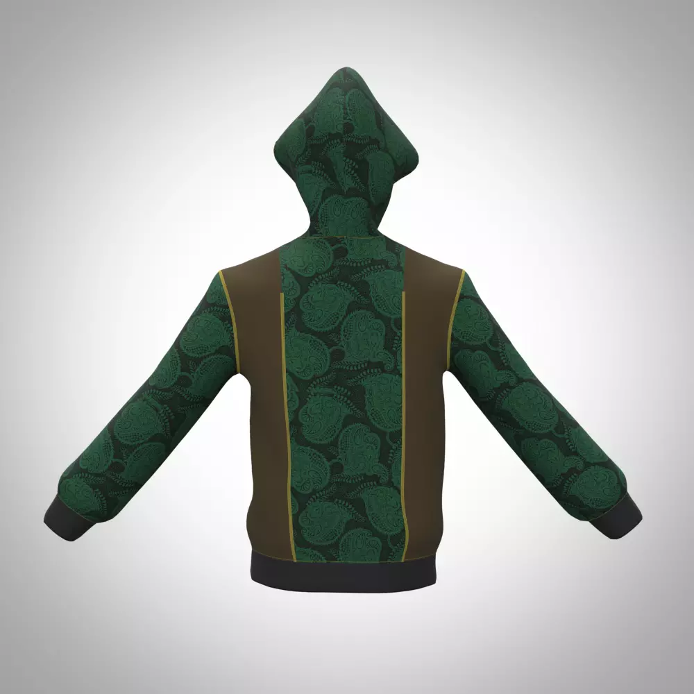 Mens hoodie 3d clothing Low-poly 3D model_4