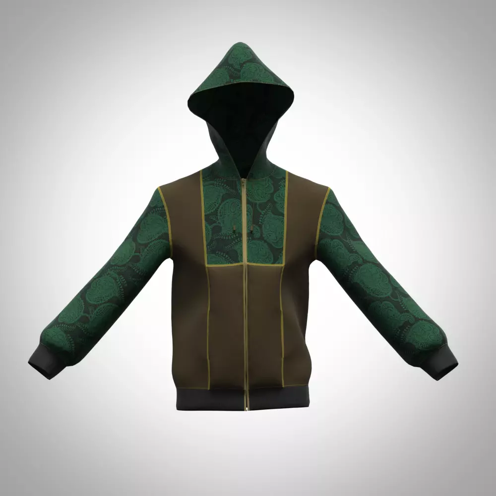Mens hoodie 3d clothing Low-poly 3D model_3
