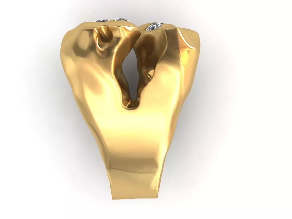 Colored Gemstone Ring- Heavy and Light Versions 3D print model_5