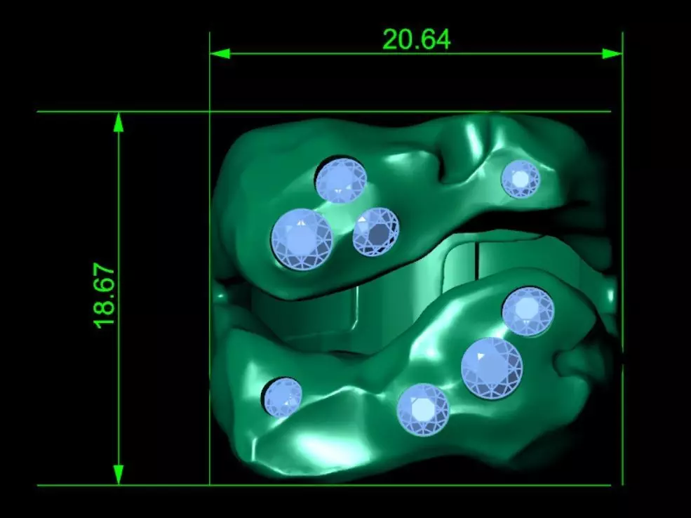 Colored Gemstone Ring- Heavy and Light Versions 3D print model_8