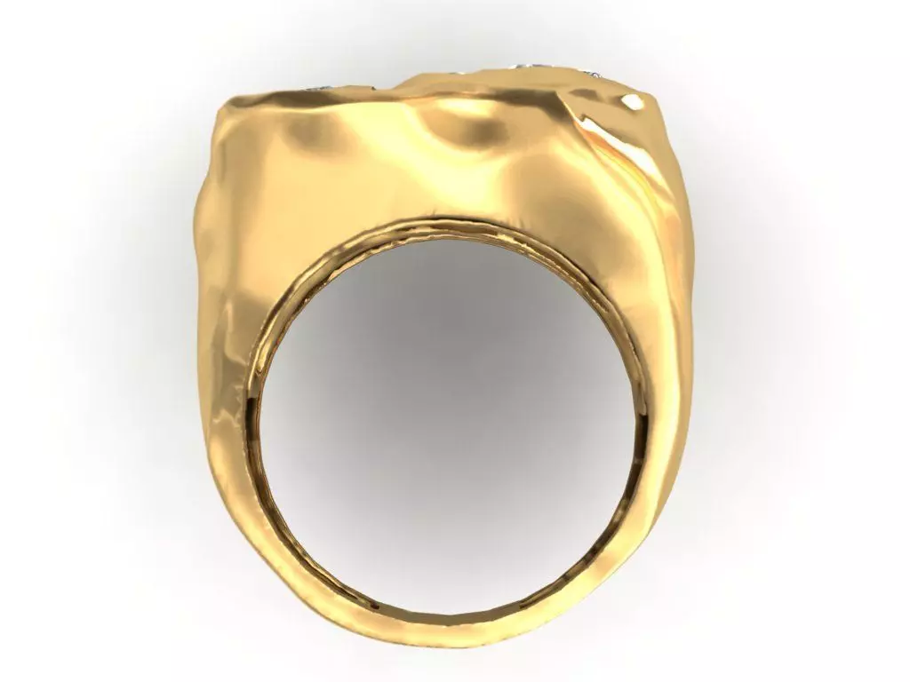 Colored Gemstone Ring- Heavy and Light Versions 3D print model_4