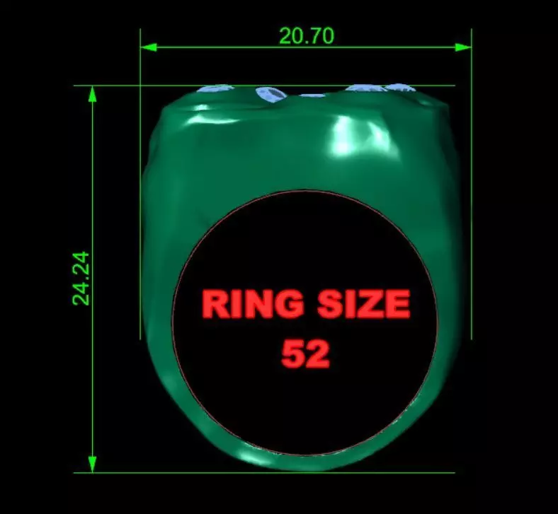 Colored Gemstone Ring- Heavy and Light Versions 3D print model_6