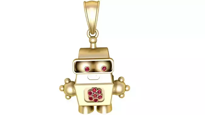 golden robot pendant