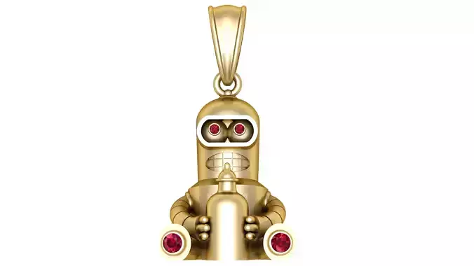  golden robot pendant