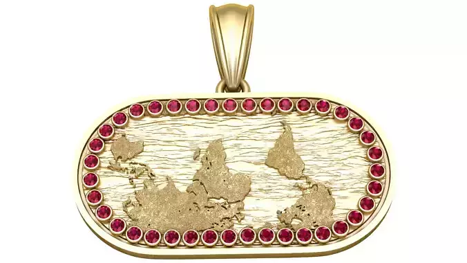 world map pendant
