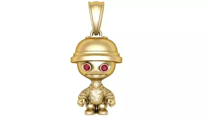 golden character pendant