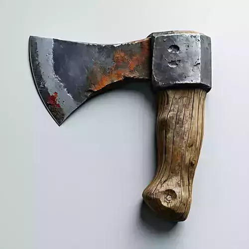 Realistic Rusty Axe 3D Model