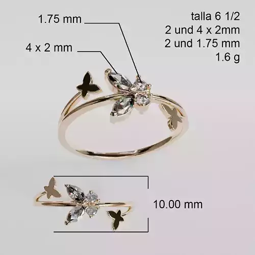 butterfly ring 3D print model