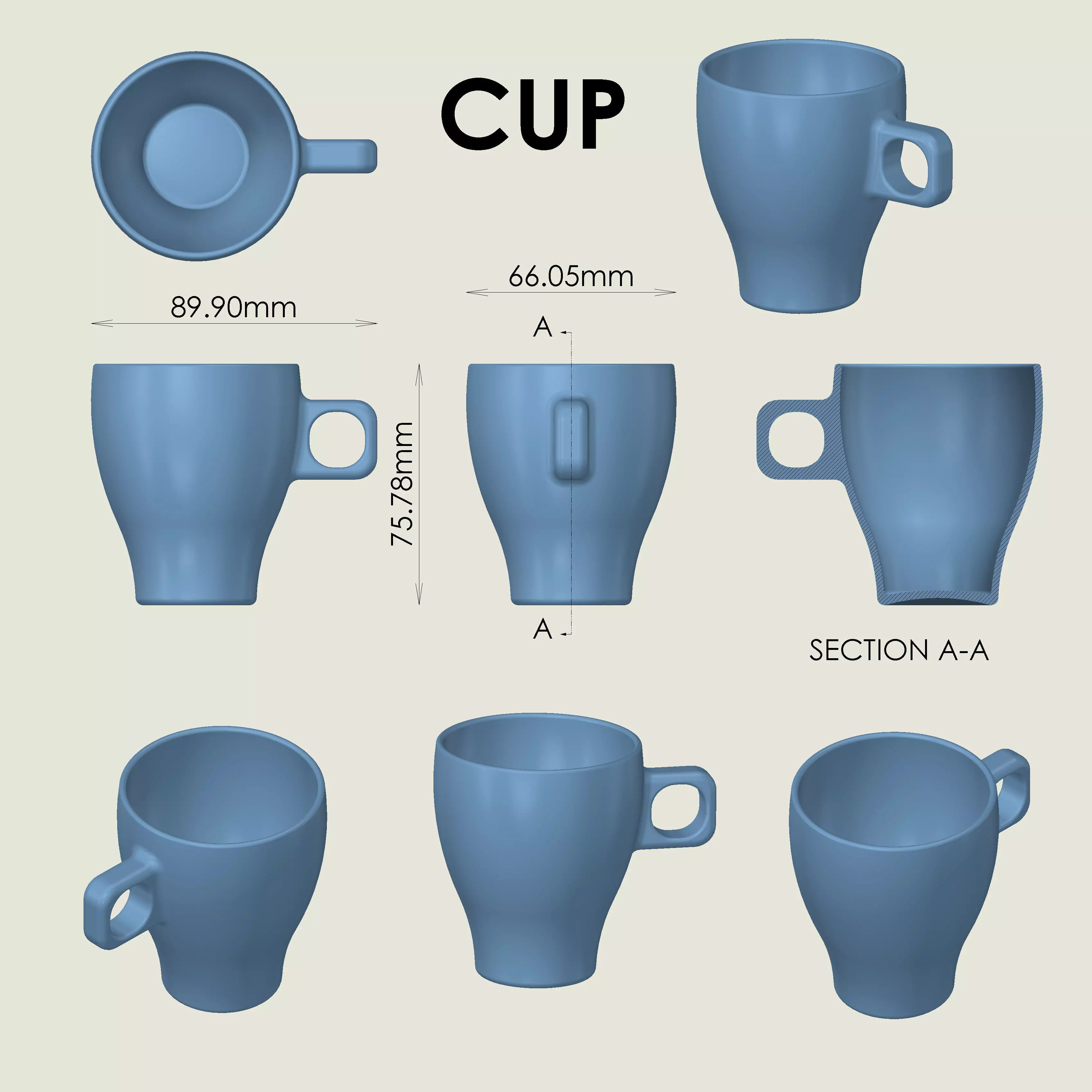 Printable Cup 3D print model_3