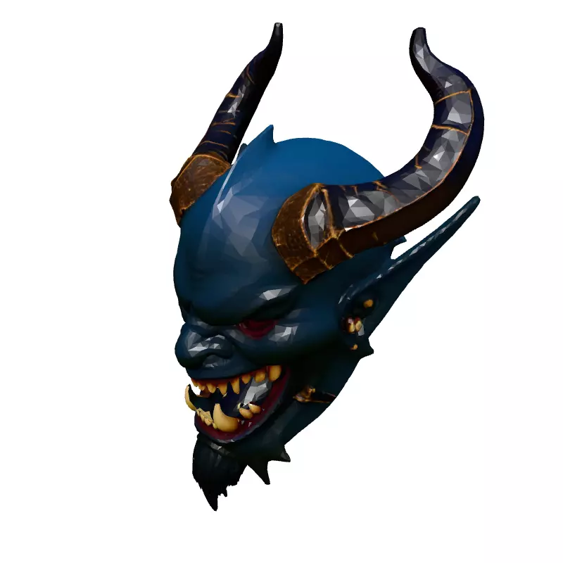 Realistic Demon Head 3D Model Low-poly 3D model_2