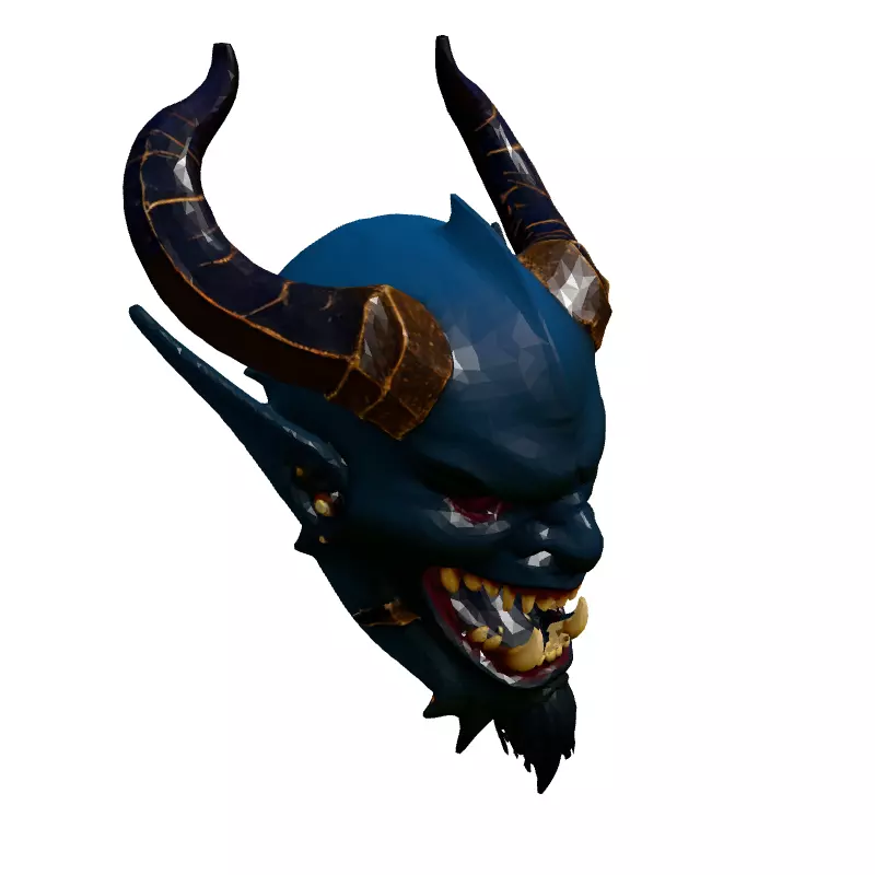 Realistic Demon Head 3D Model Low-poly 3D model_3