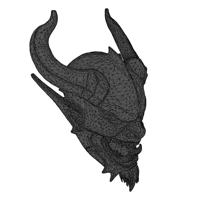 Realistic Demon Head 3D Model Low-poly 3D model_1