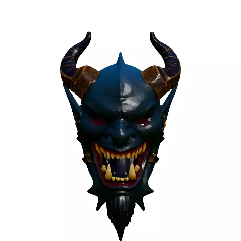 Realistic Demon Head 3D Model Low-poly 3D model_4