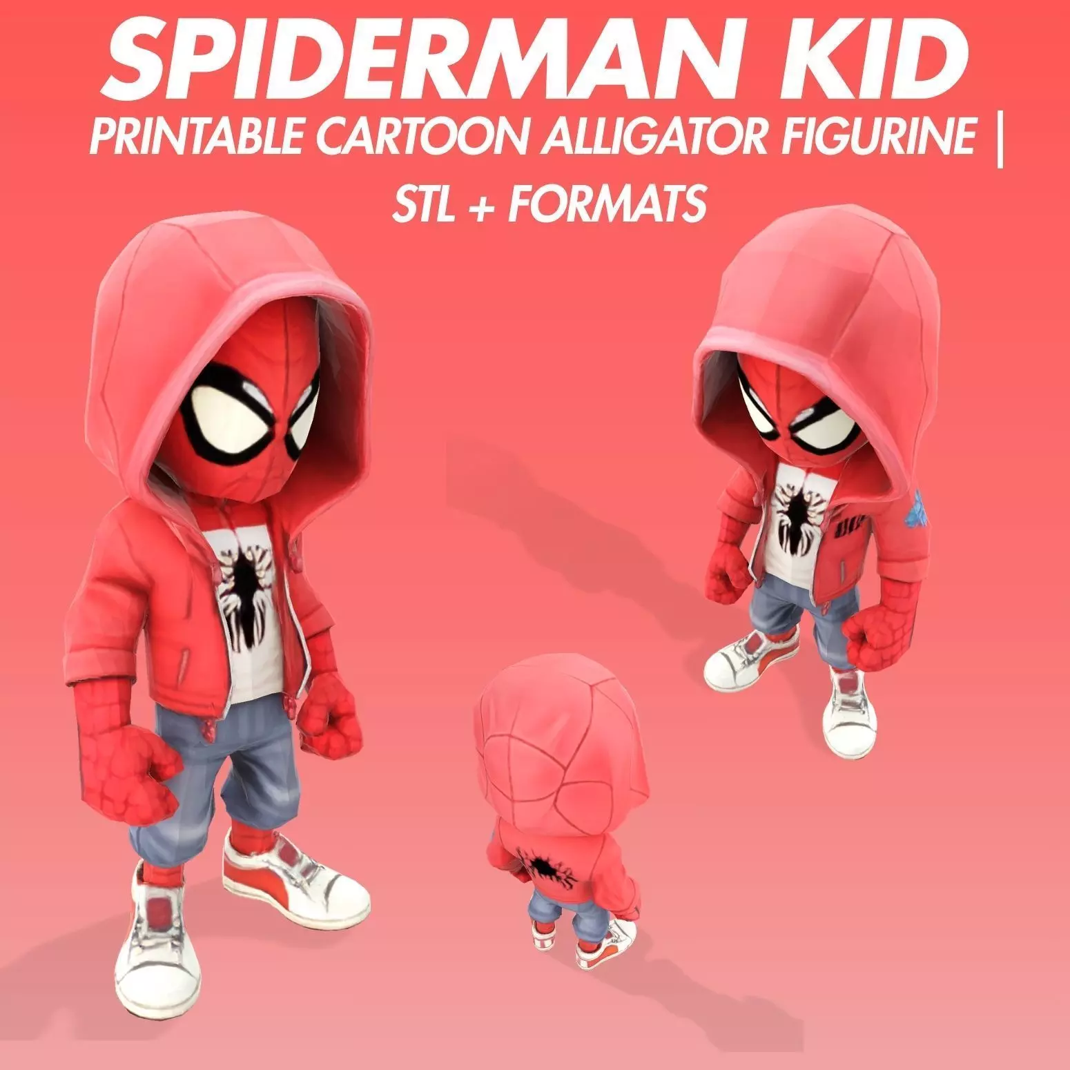 Spiderman Kid Stylized 3D Figurine Model for Print 3D print model_0