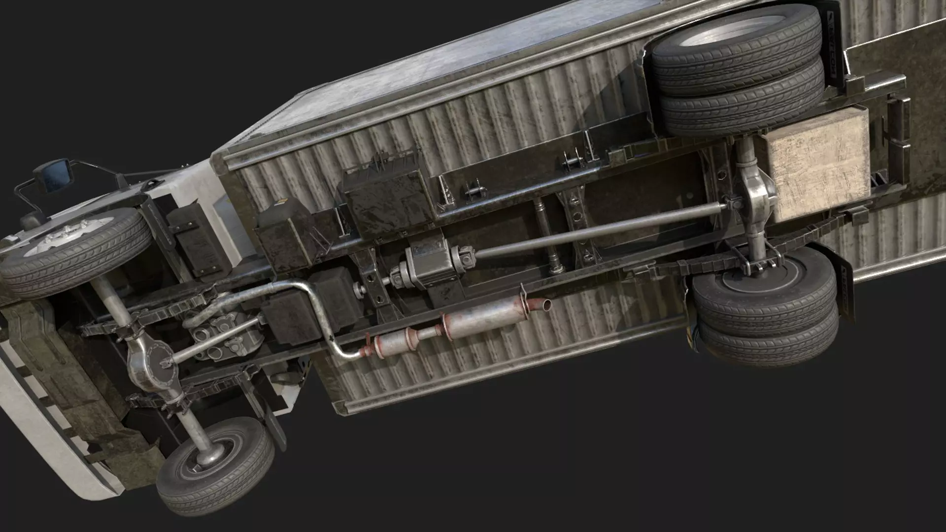 Delivery Truck Low-poly 3D model_10