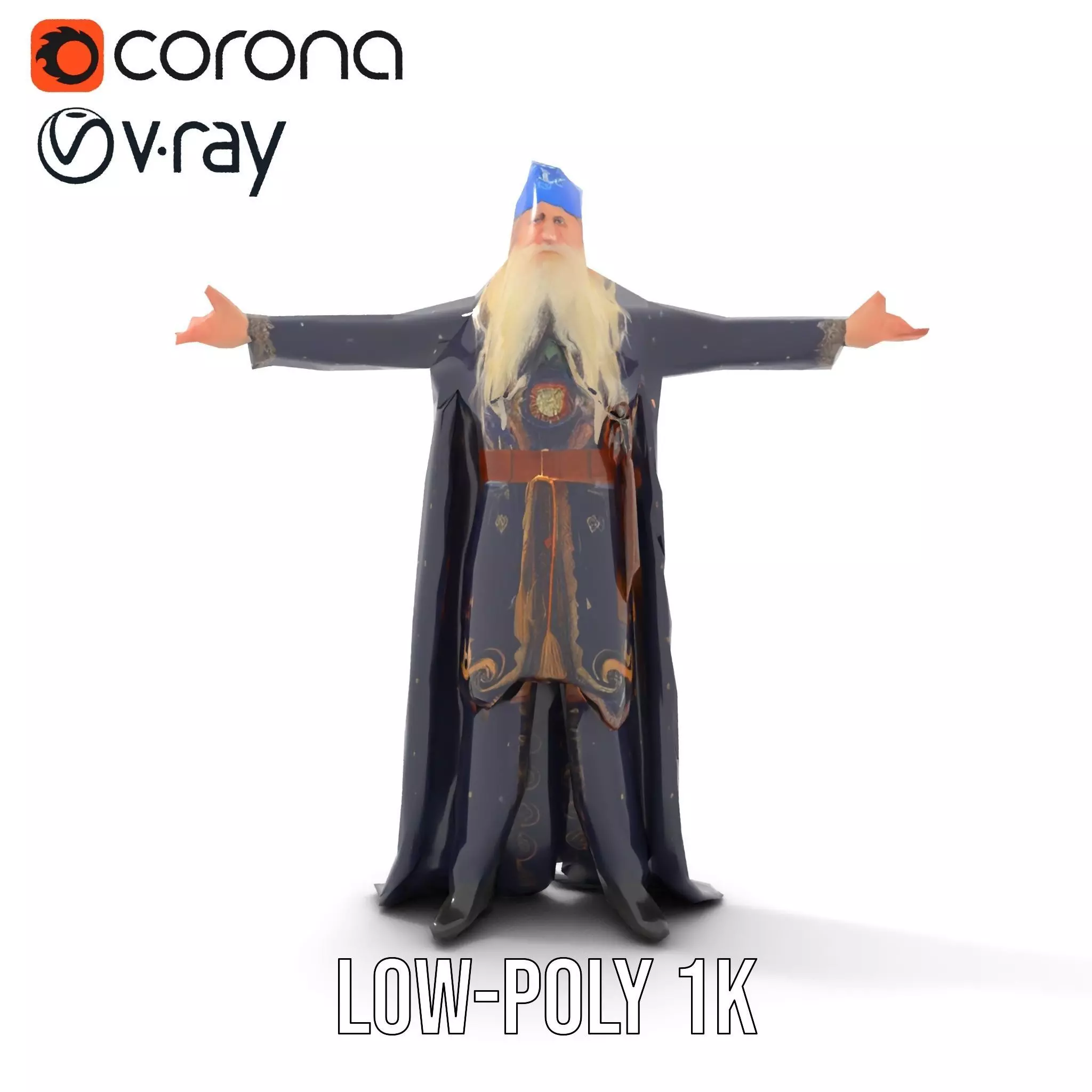 Wizard Sorcerer model pack Low-poly 3D model_9