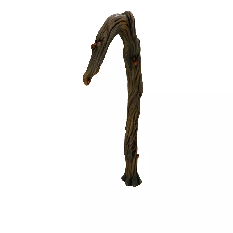 Spooky Gnarled Wooden Staff 3D Model Low-poly 3D model_6