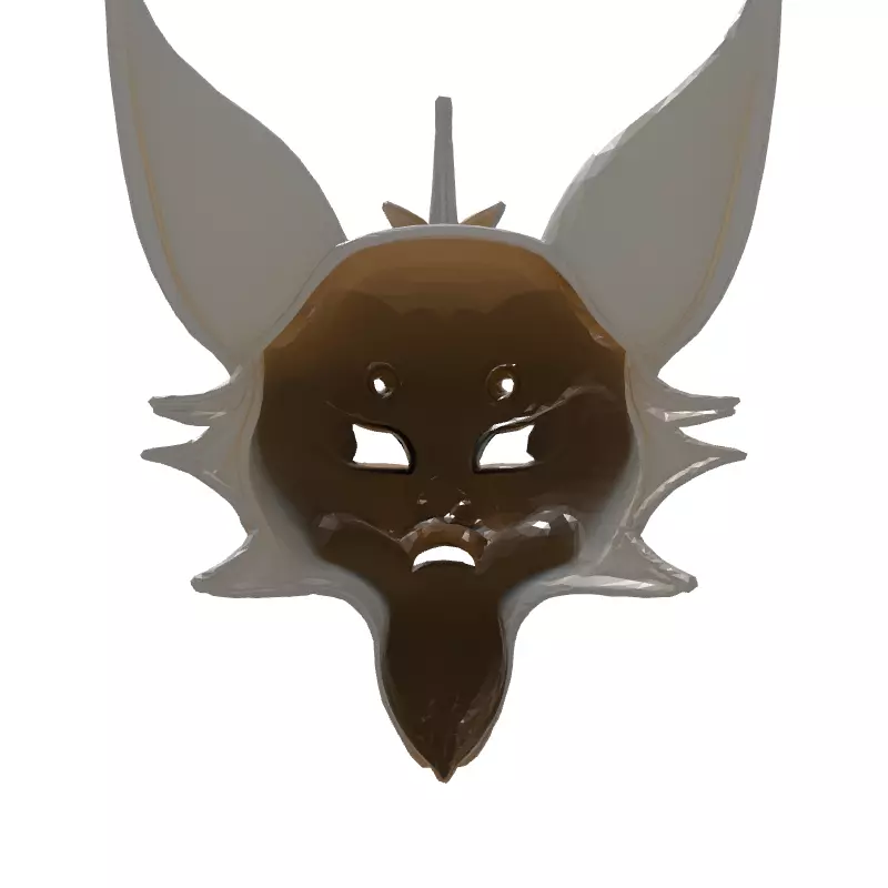 Stylized Fox Mask 3D Printable Model Low-poly 3D model_7
