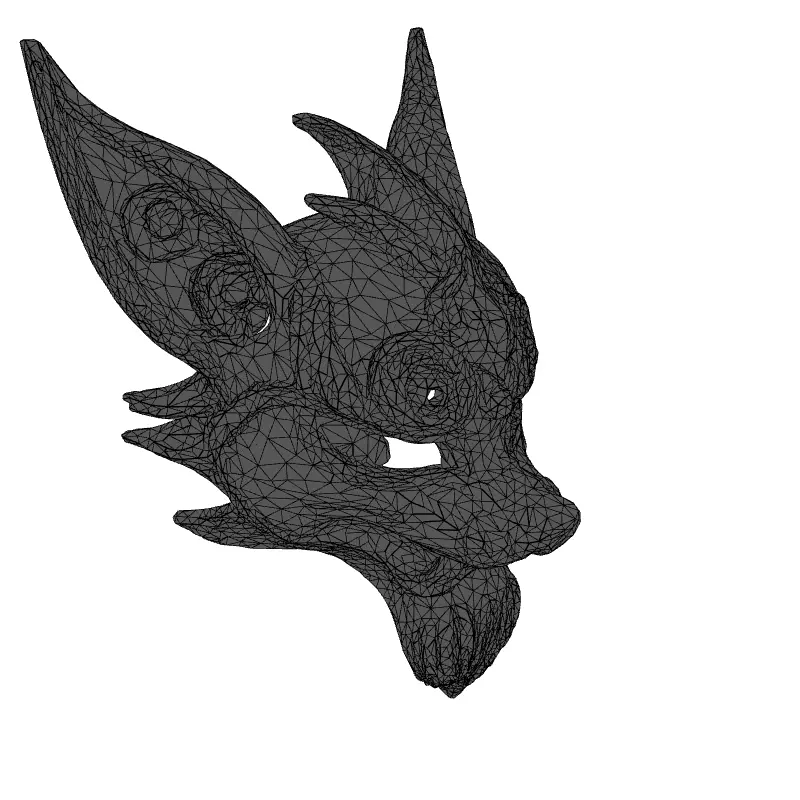 Stylized Fox Mask 3D Printable Model Low-poly 3D model_1