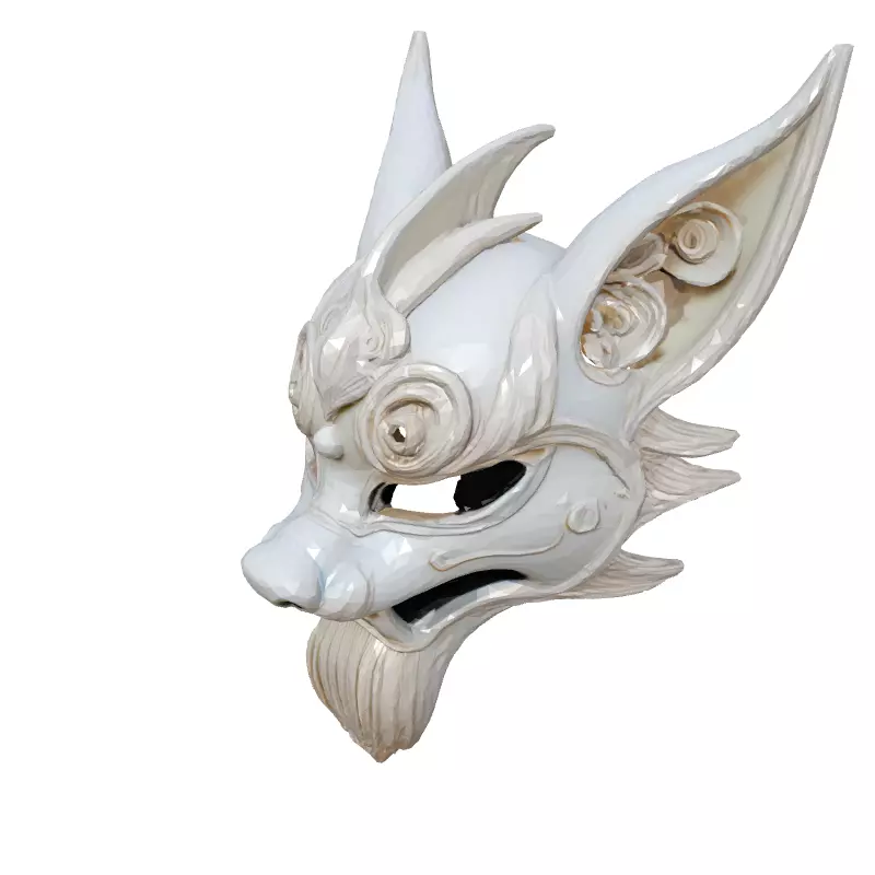 Stylized Fox Mask 3D Printable Model Low-poly 3D model_2