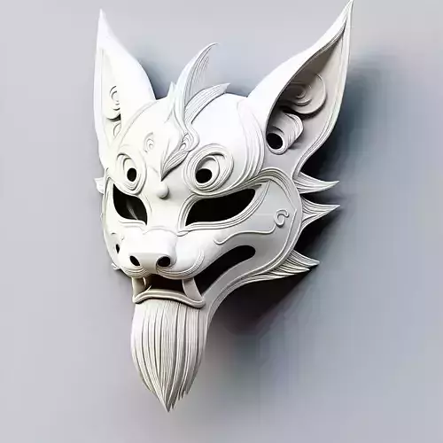 Stylized Fox Mask 3D Printable Model Low-poly 3D model Stylized Fox Mask 3D Printable Model Low-poly 3D model