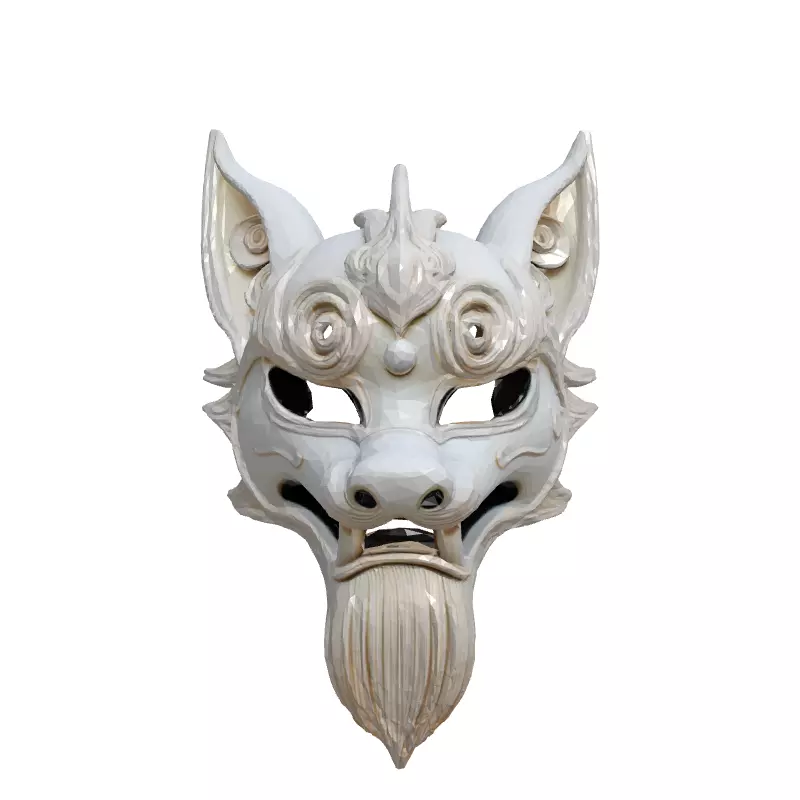 Stylized Fox Mask 3D Printable Model Low-poly 3D model_4