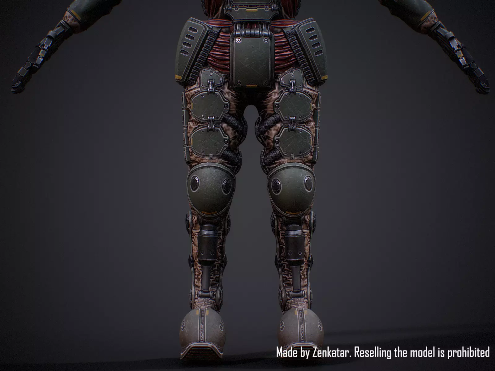 Rigged Juggernaut Military Robot with Minigun Low-poly 3D model_14