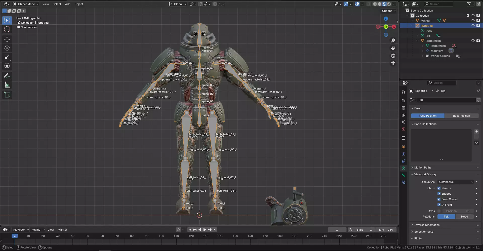 Rigged Juggernaut Military Robot with Minigun Low-poly 3D model_31