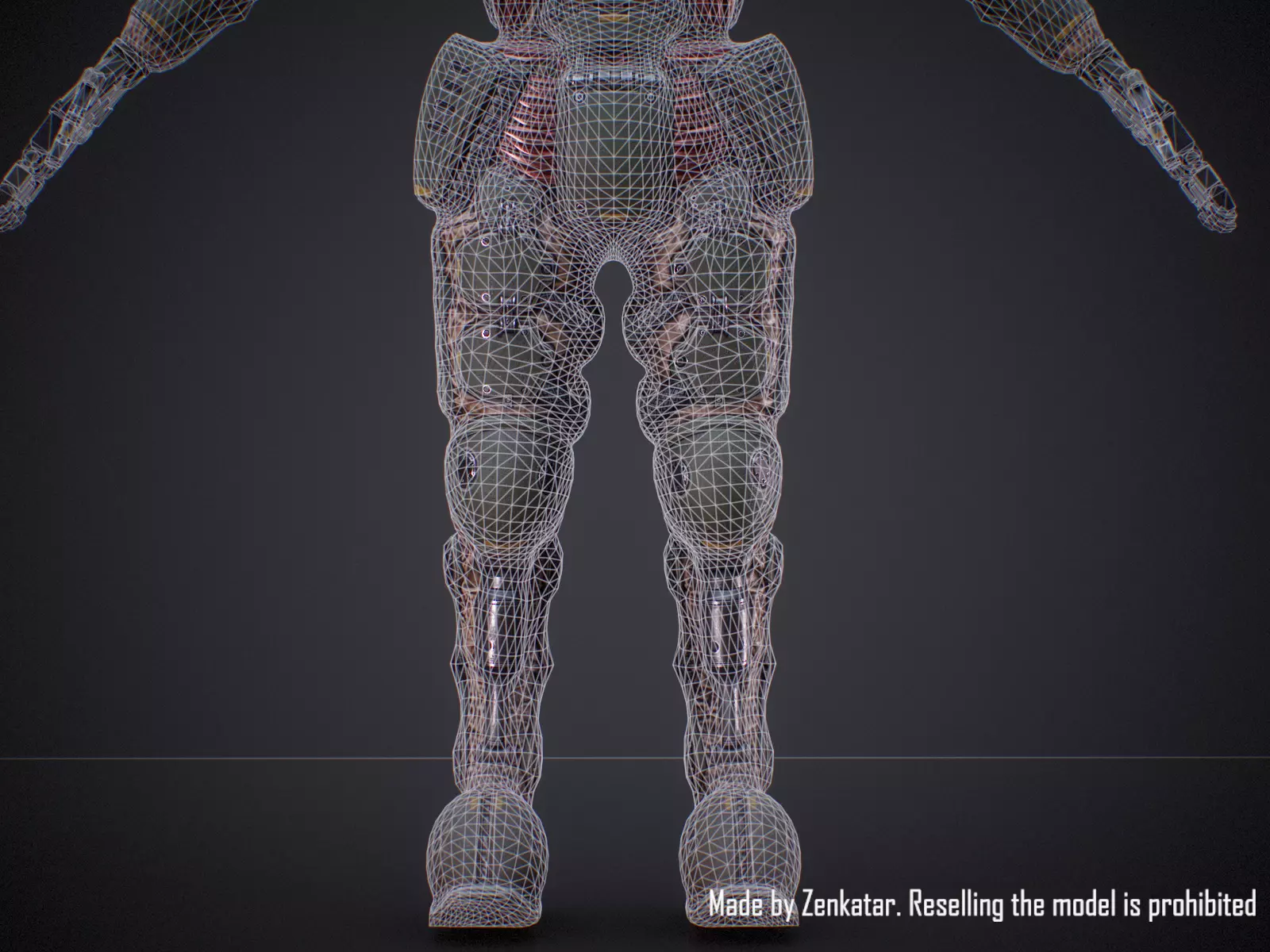 Rigged Juggernaut Military Robot with Minigun Low-poly 3D model_26