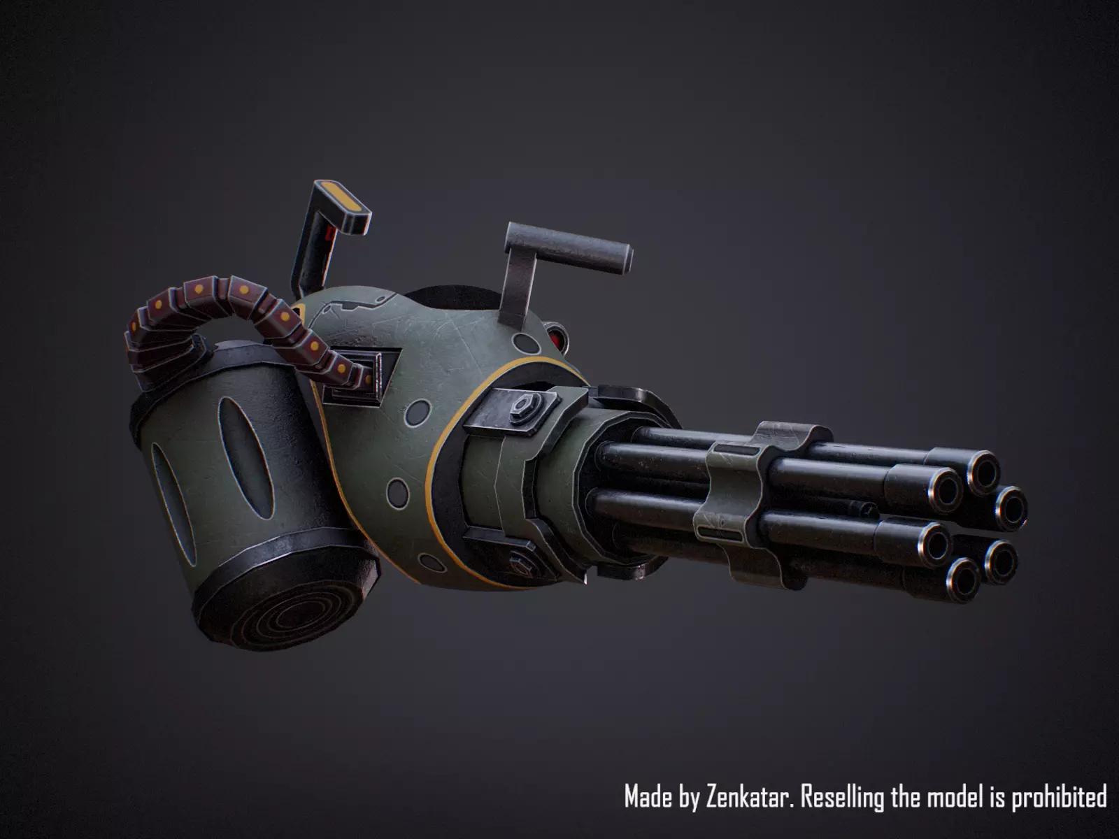 Rigged Juggernaut Military Robot with Minigun Low-poly 3D model_22