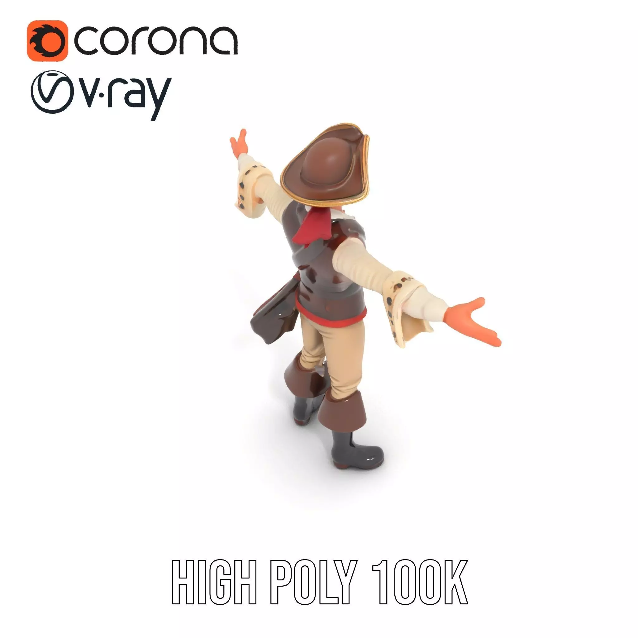Charming Pirate model pack Low-poly 3D model_14
