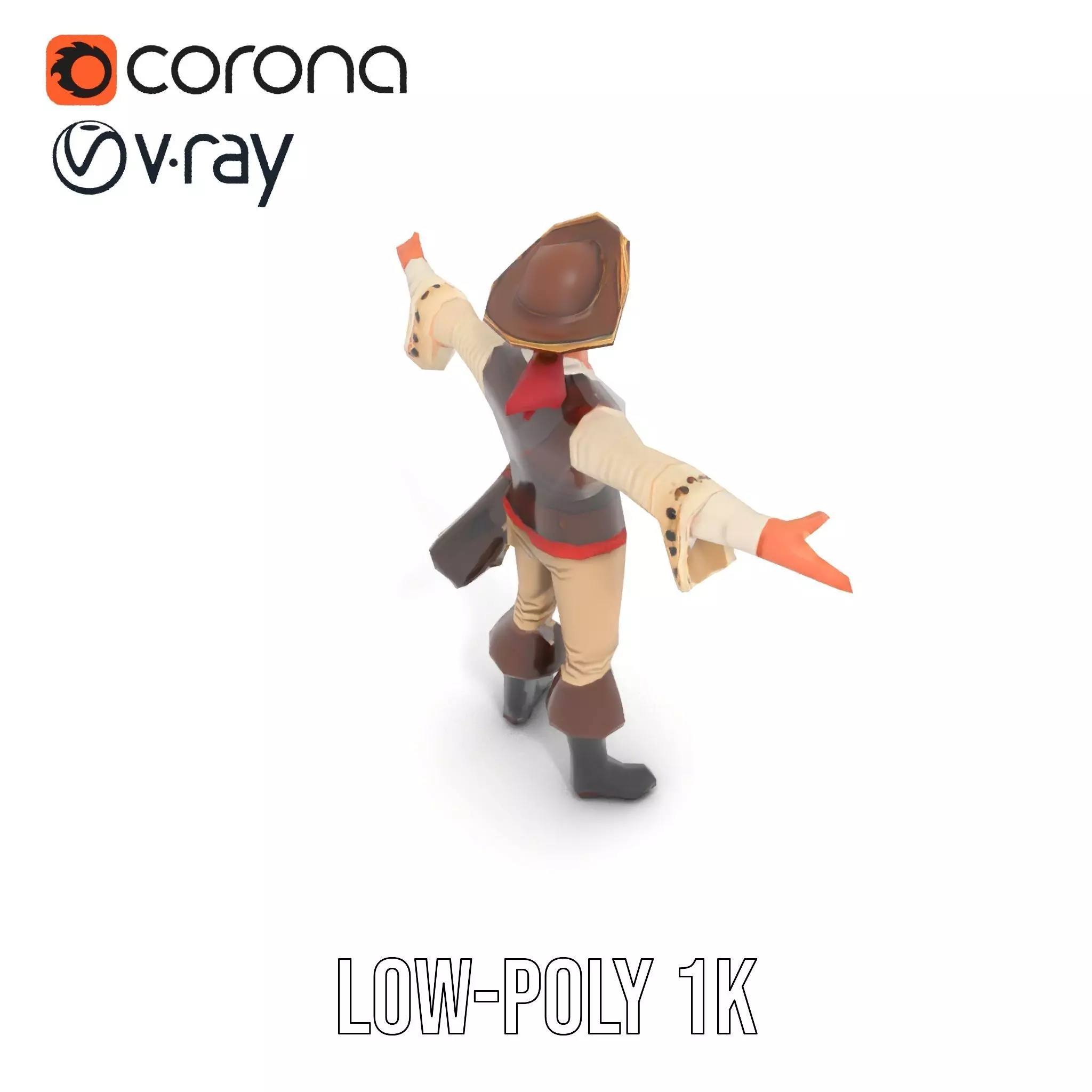 Charming Pirate model pack Low-poly 3D model_13