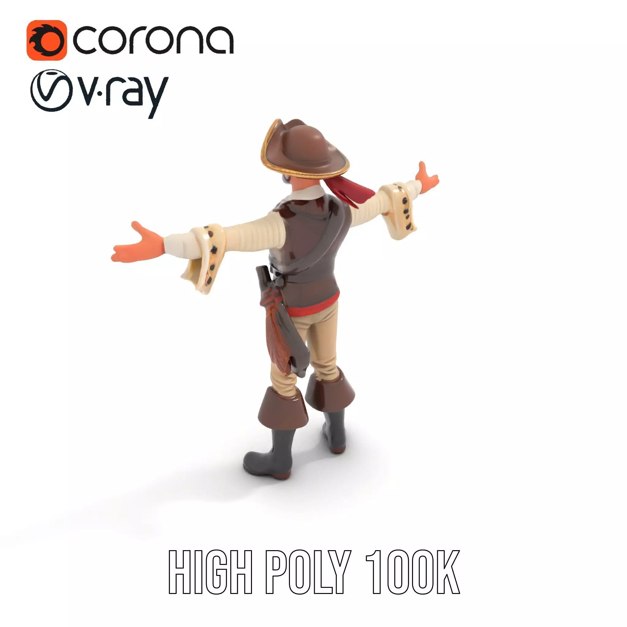 Charming Pirate model pack Low-poly 3D model_11