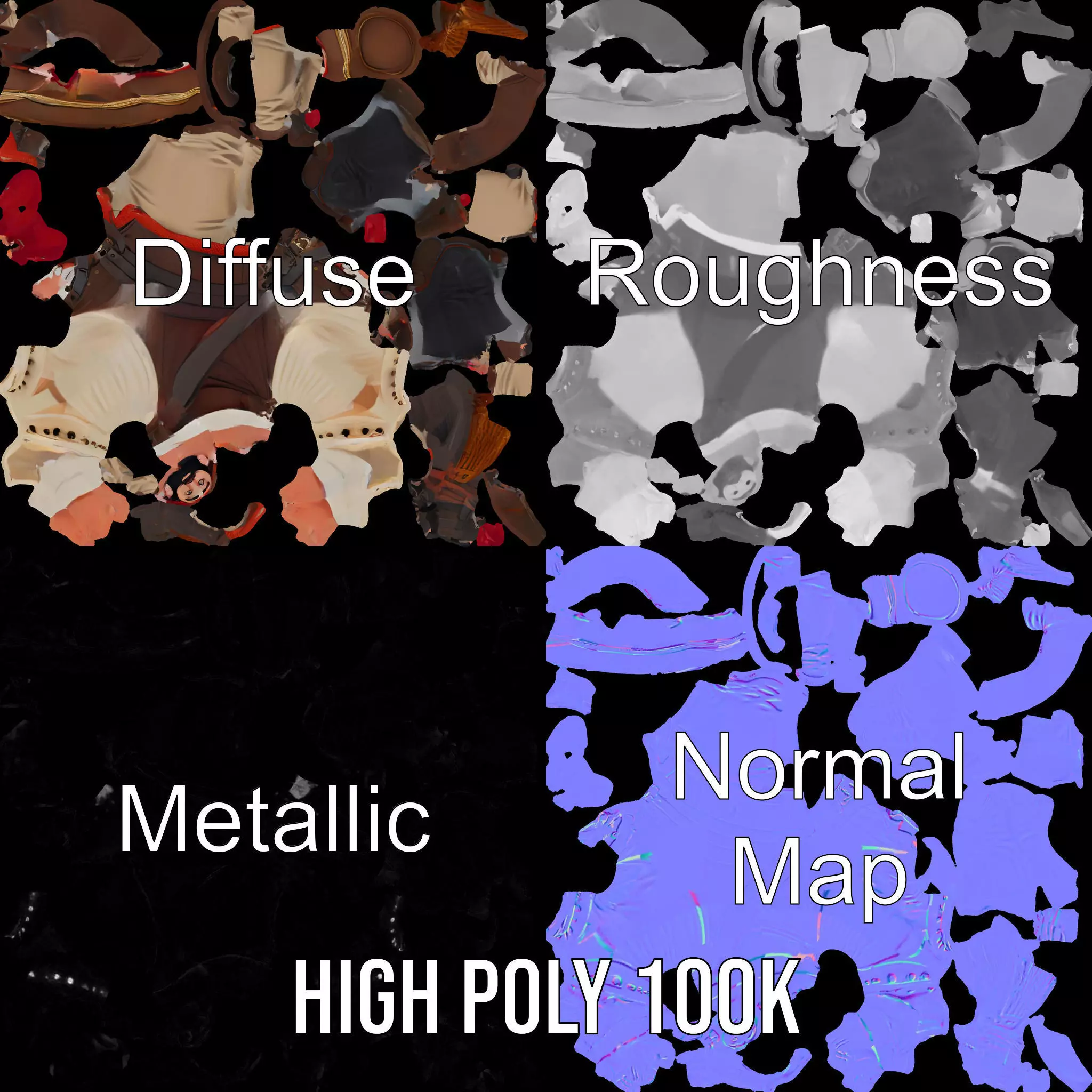 Charming Pirate model pack Low-poly 3D model_3