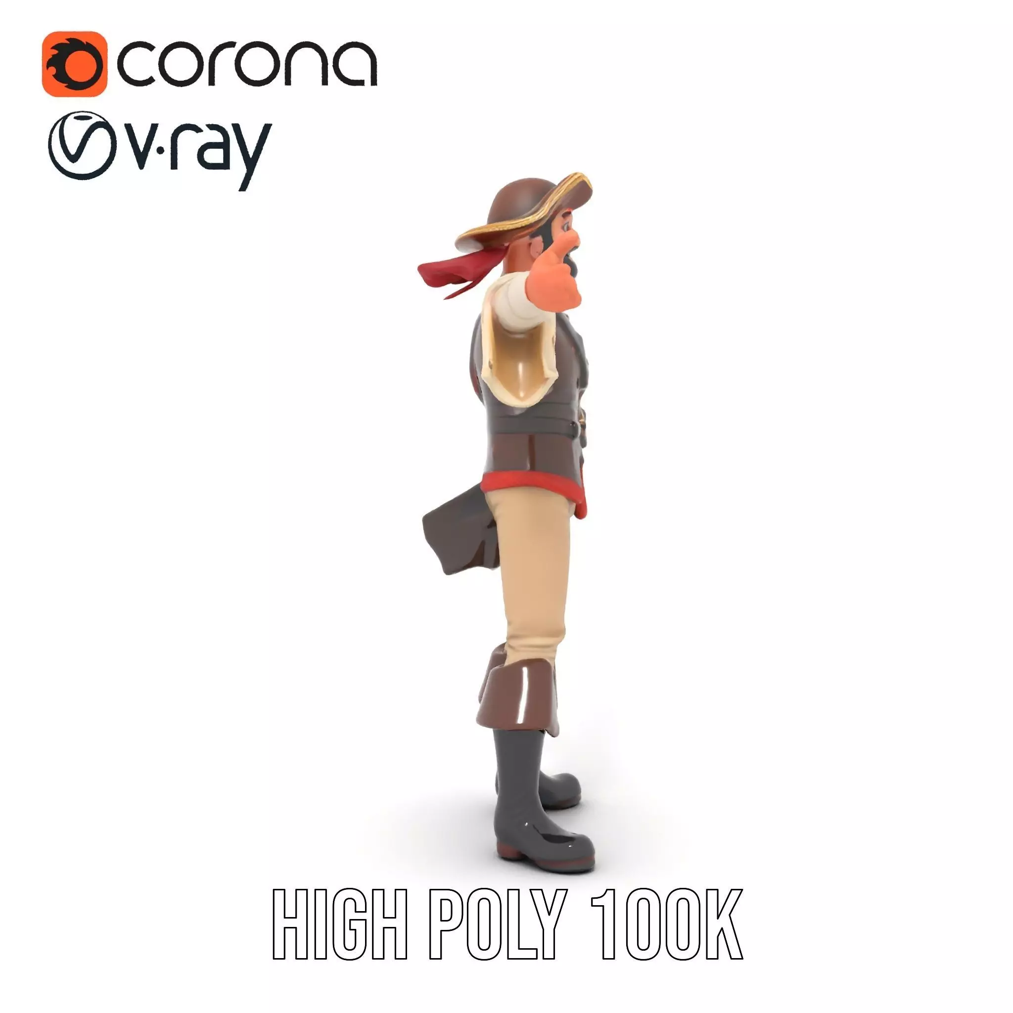 Charming Pirate model pack Low-poly 3D model_25
