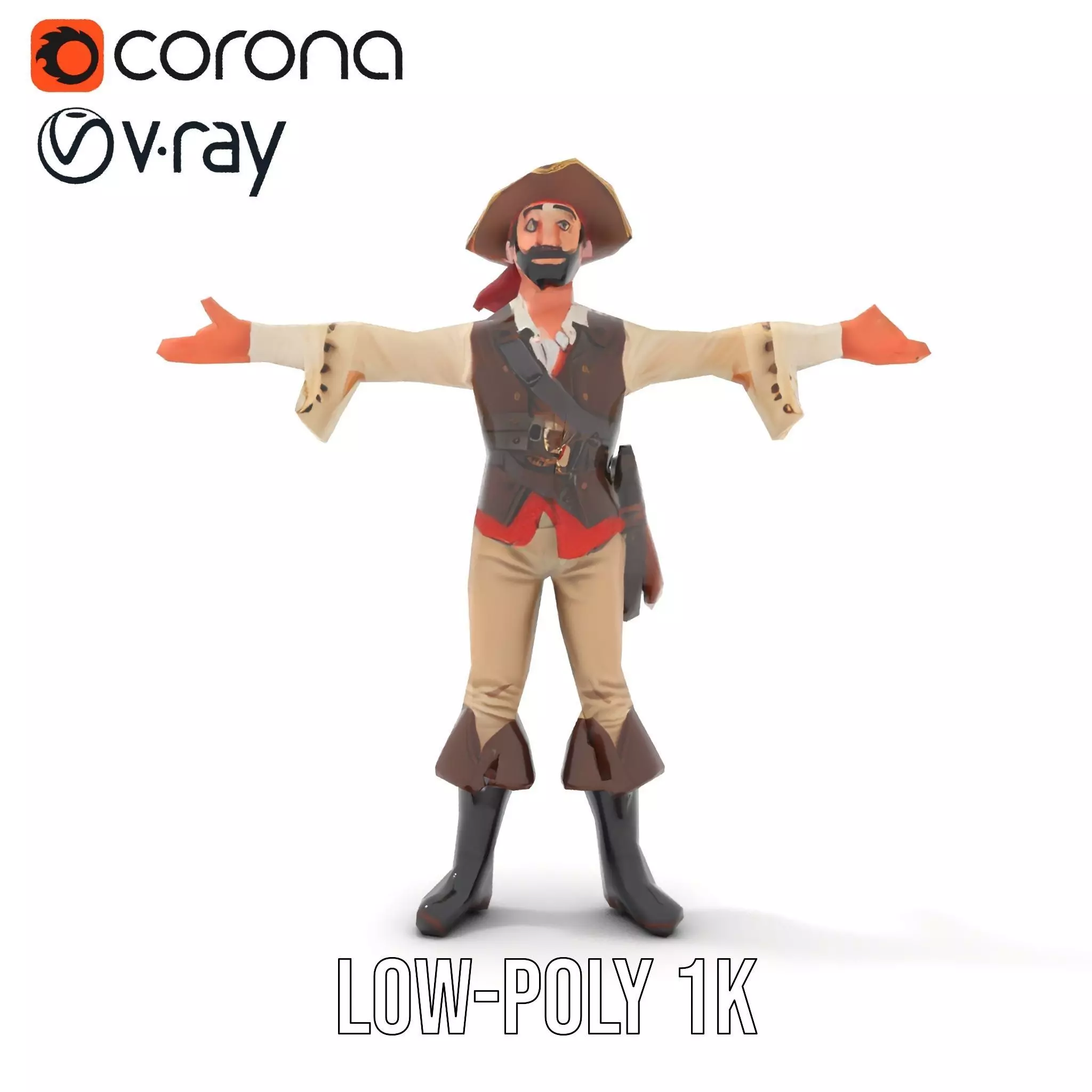 Charming Pirate model pack Low-poly 3D model_30
