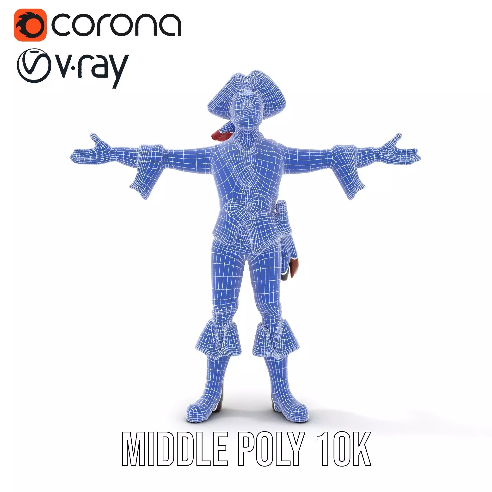 Charming Pirate model pack Low-poly 3D model_29