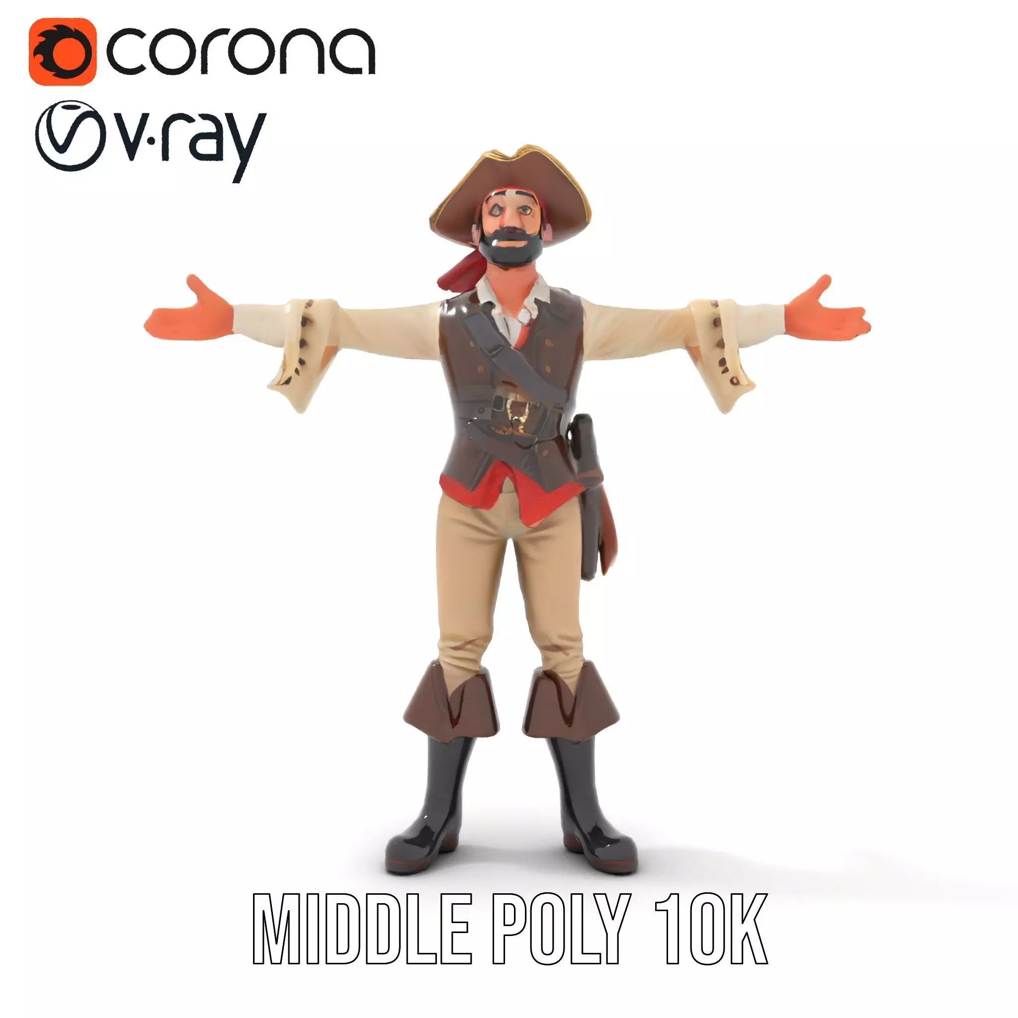 Charming Pirate model pack Low-poly 3D model_5