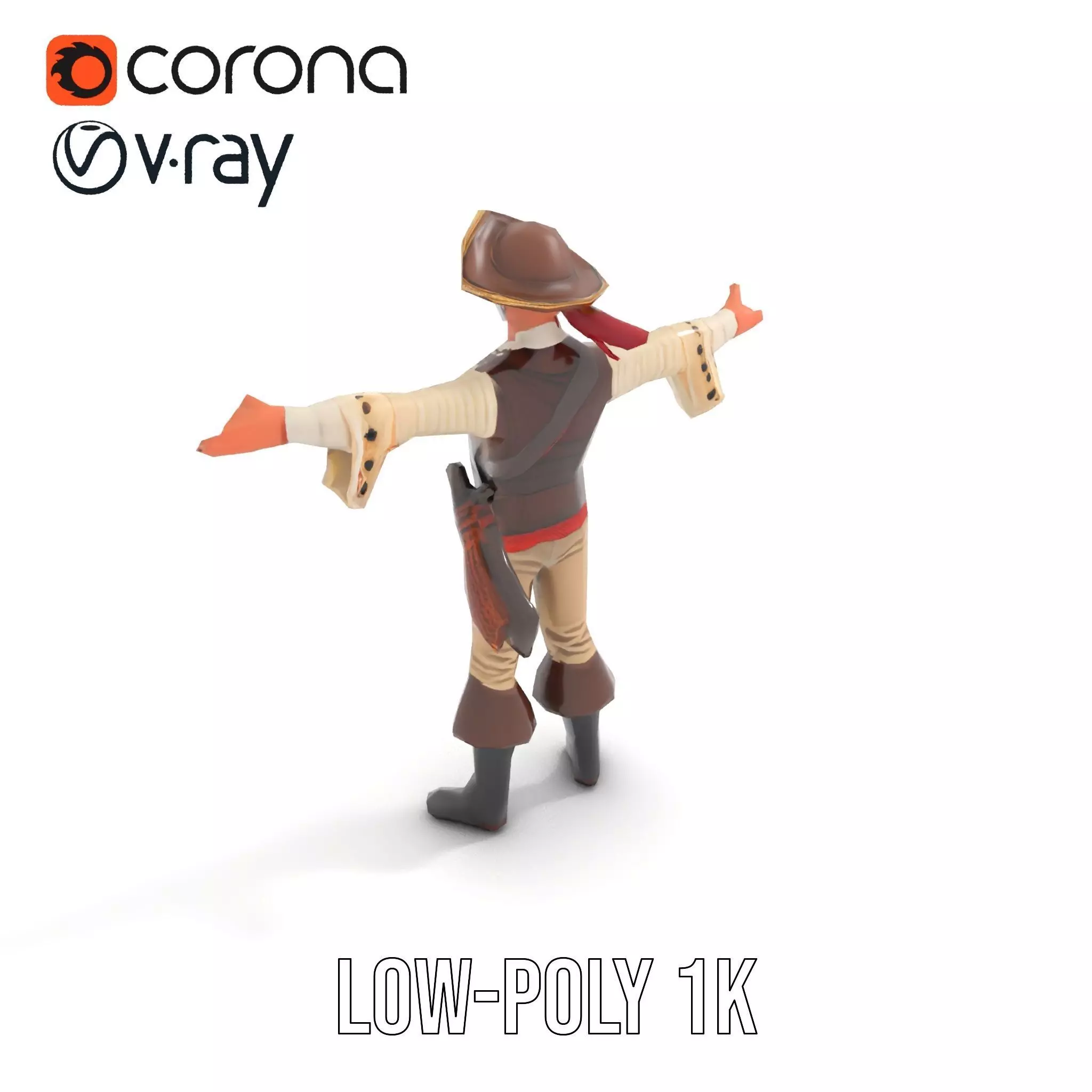 Charming Pirate model pack Low-poly 3D model_24