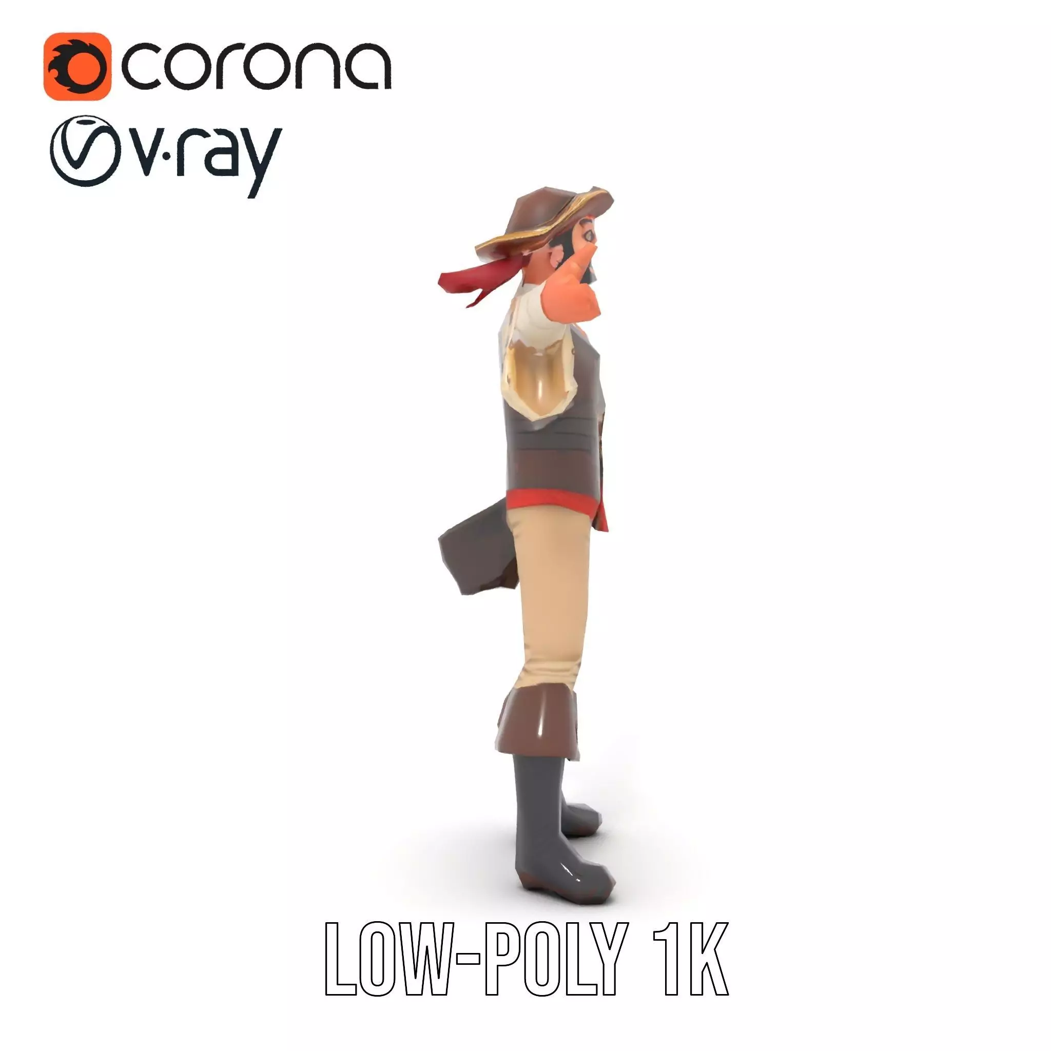 Charming Pirate model pack Low-poly 3D model_7