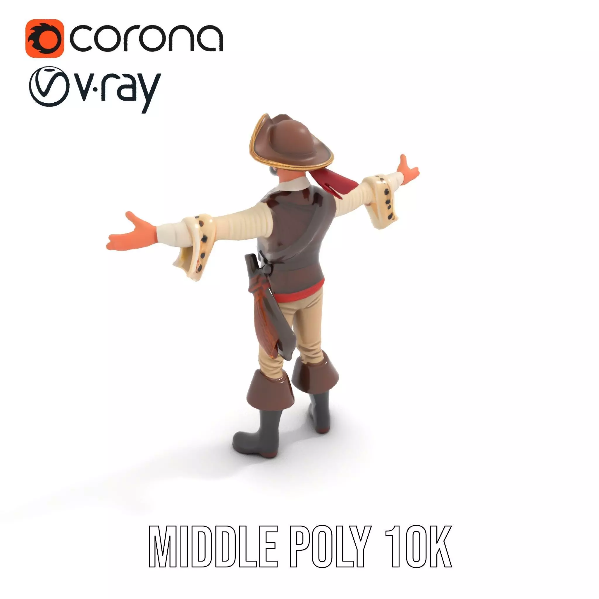 Charming Pirate model pack Low-poly 3D model_12