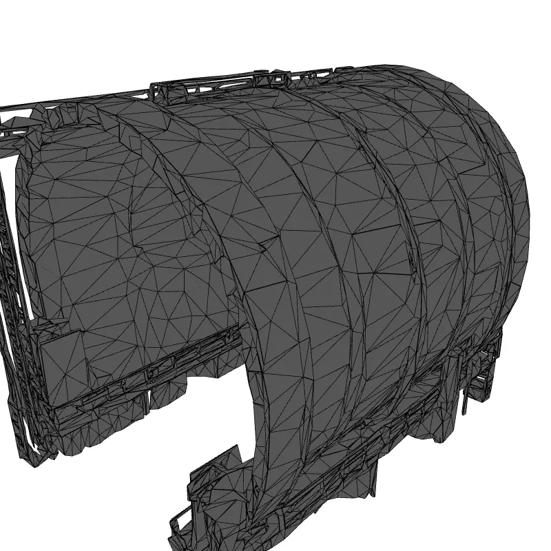 Industrial Tunnel Section 3D Model Low-poly 3D model_9